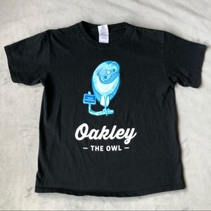 Oakley the Owl ~ Youth Size Medium ~ Black Tee